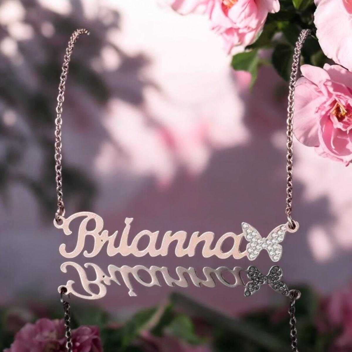 Personalised Name Necklace with Butterfly Charm