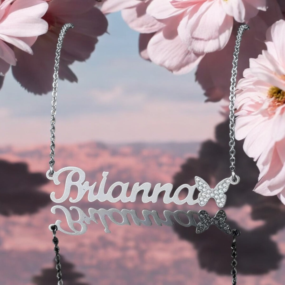 Personalised Name Necklace with Butterfly Charm