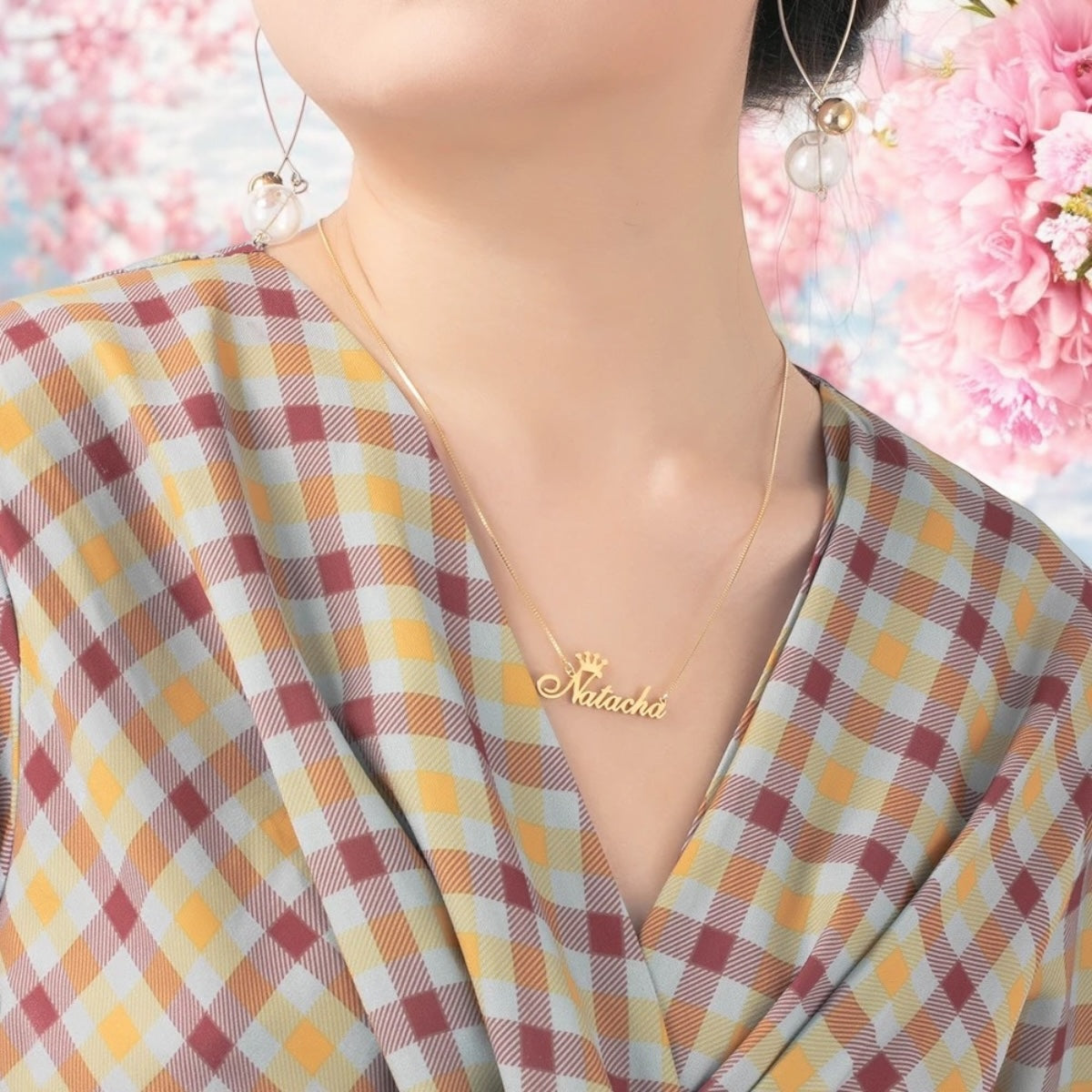 Personalised Name Necklace with Elegant Crown