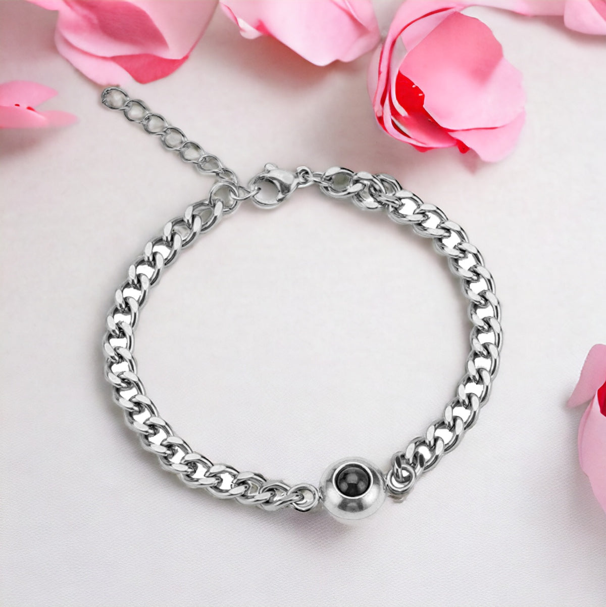 Unisex Sterling Silver Projection Bracelet Set