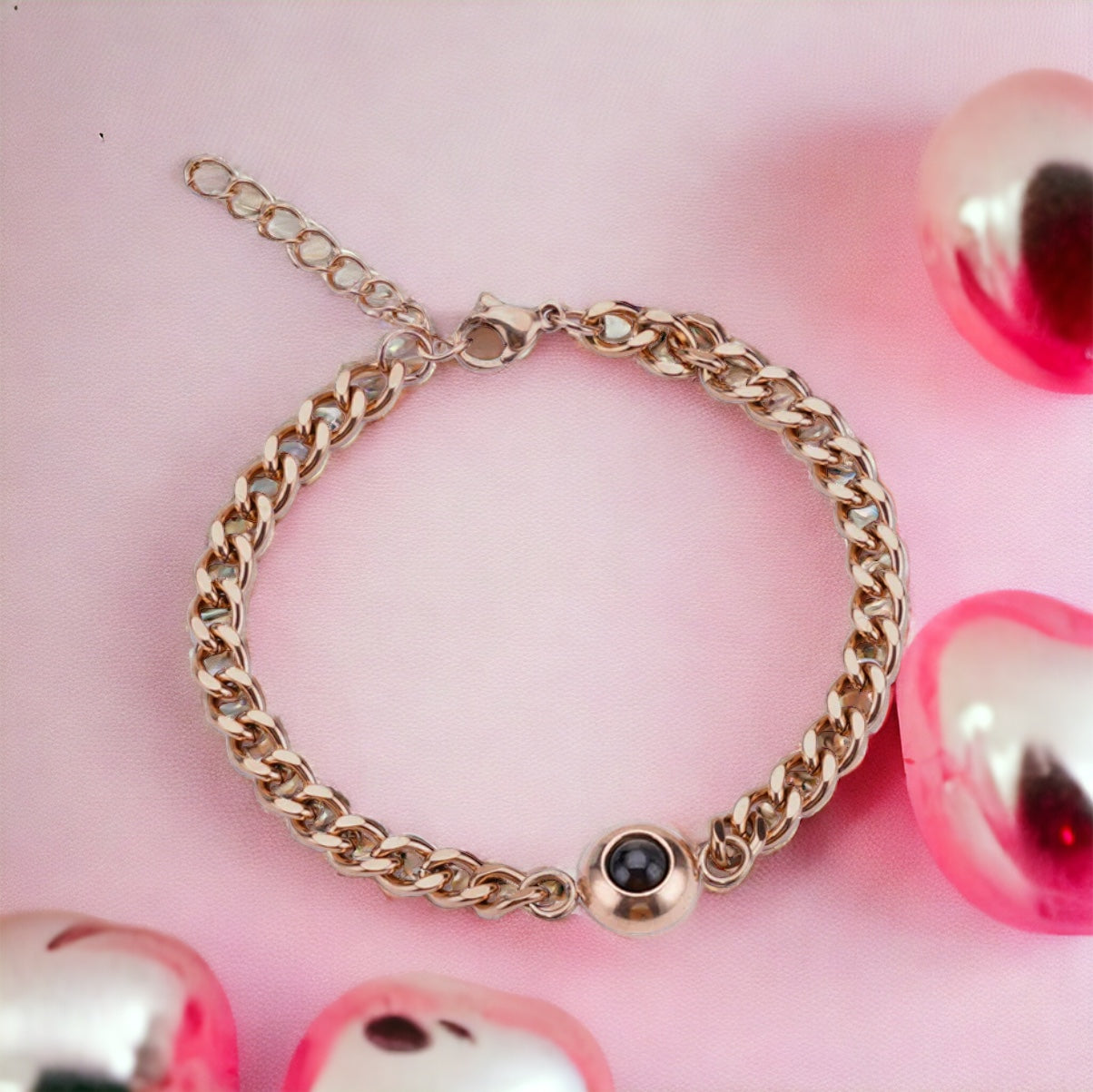Unisex Sterling Silver Projection Bracelet Set