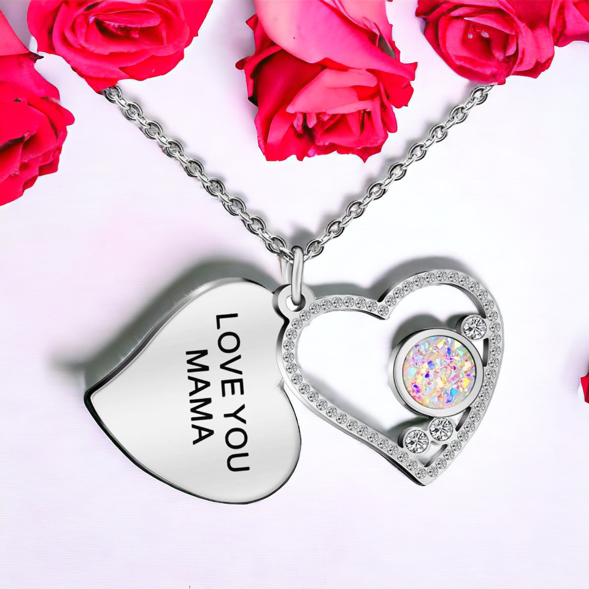Double Heart Personalised Necklace