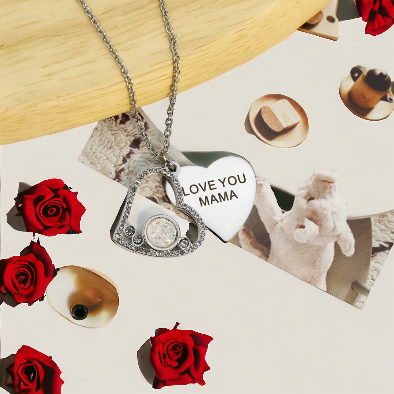 Double Heart Personalised Necklace