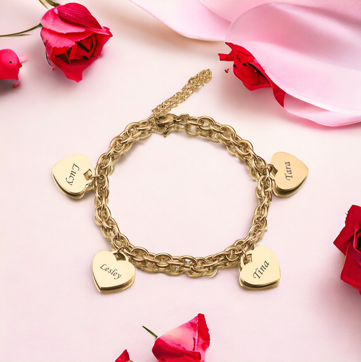 Personalised Name Heart Bracelet