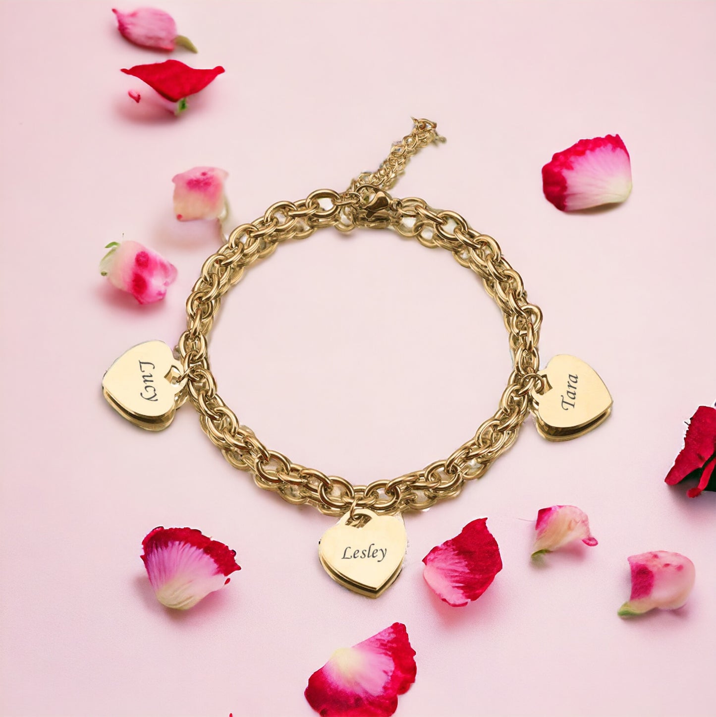 Personalised Name Heart Bracelet