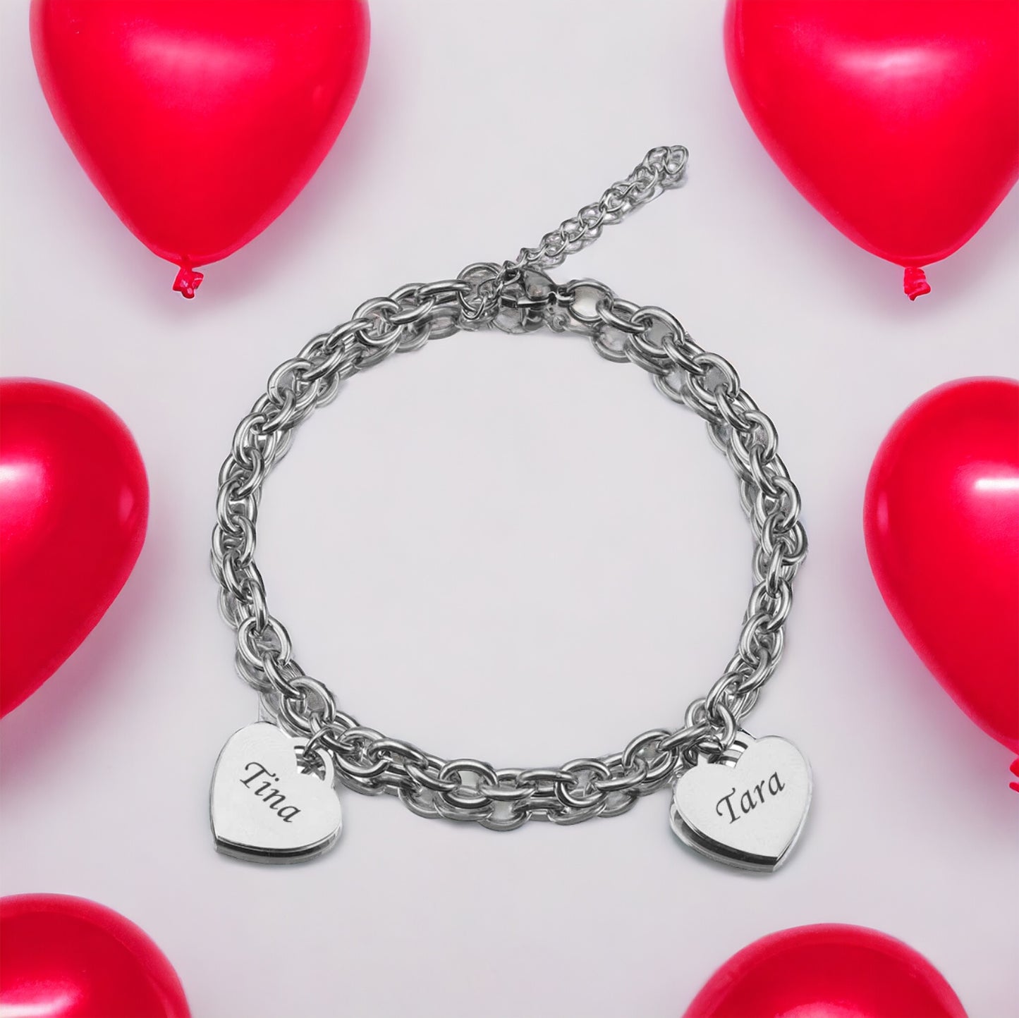 Personalised Name Heart Bracelet