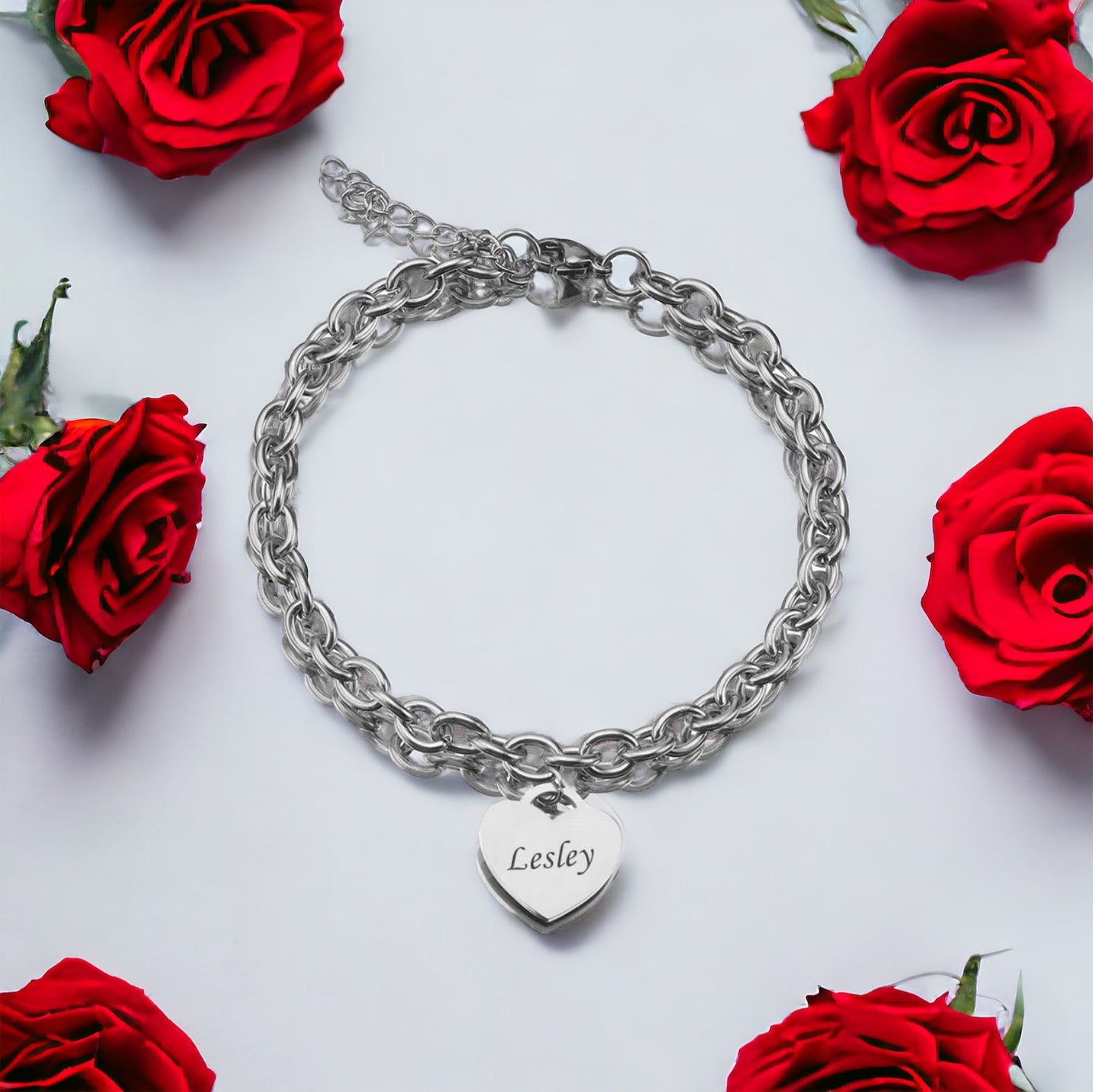 Personalised Name Heart Bracelet