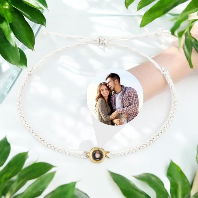 Personalized Round Photo Projection Bracelet Unisex