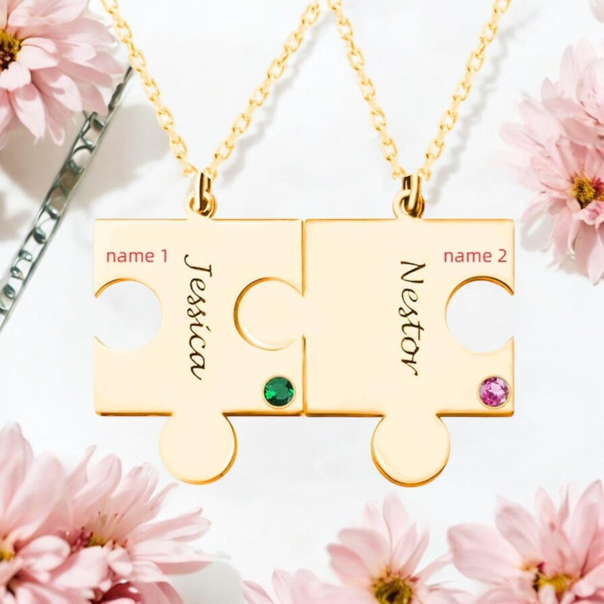 Personalised Engraved Puzzle Piece Necklace