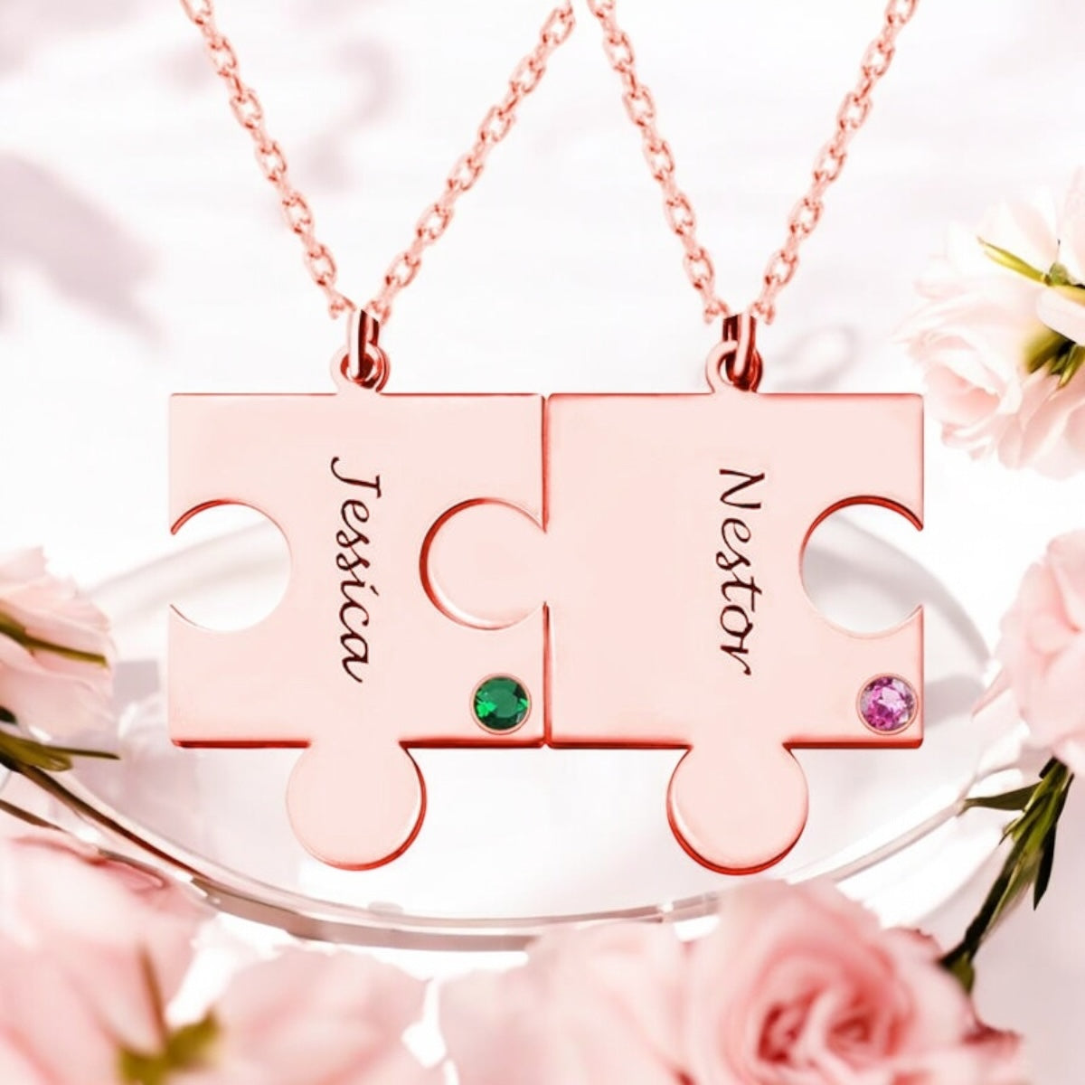 Personalised Engraved Puzzle Piece Necklace
