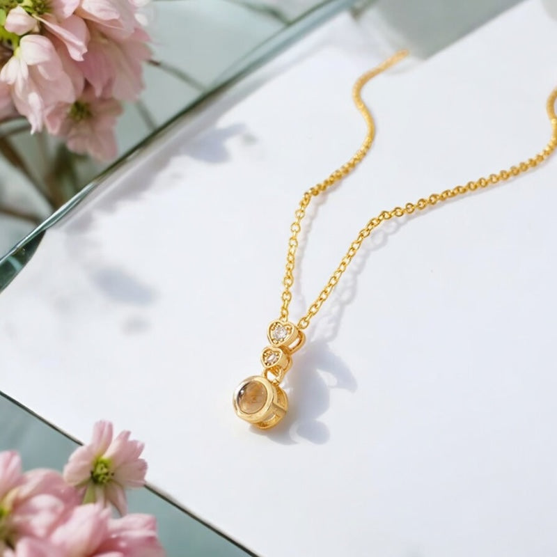 Personalised Heart-Shaped Diamond Photo Projection Necklace