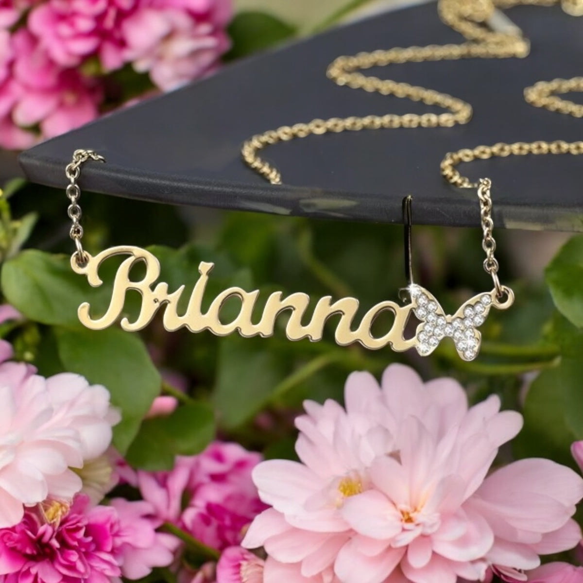 Personalised Name Necklace with Butterfly Charm