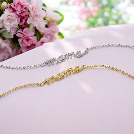 Mama Name Bracelet with Sparkling Crystal Lettering