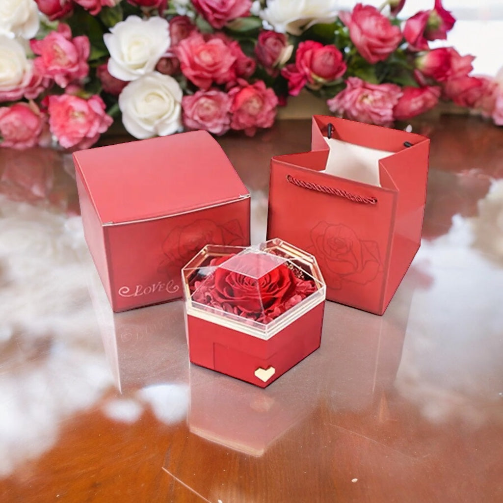 Eternal Flower Rose Box - W/ Necklace