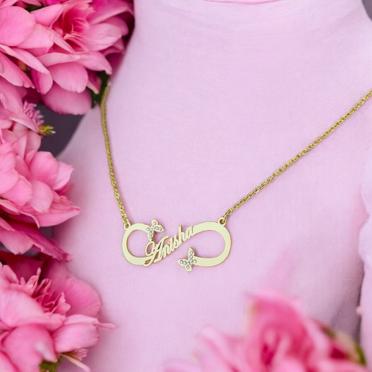 Fashion Name Necklace - Tone Finish