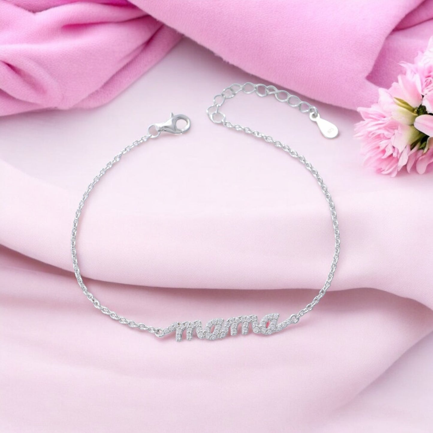 Mama Name Bracelet with Sparkling Crystal Lettering