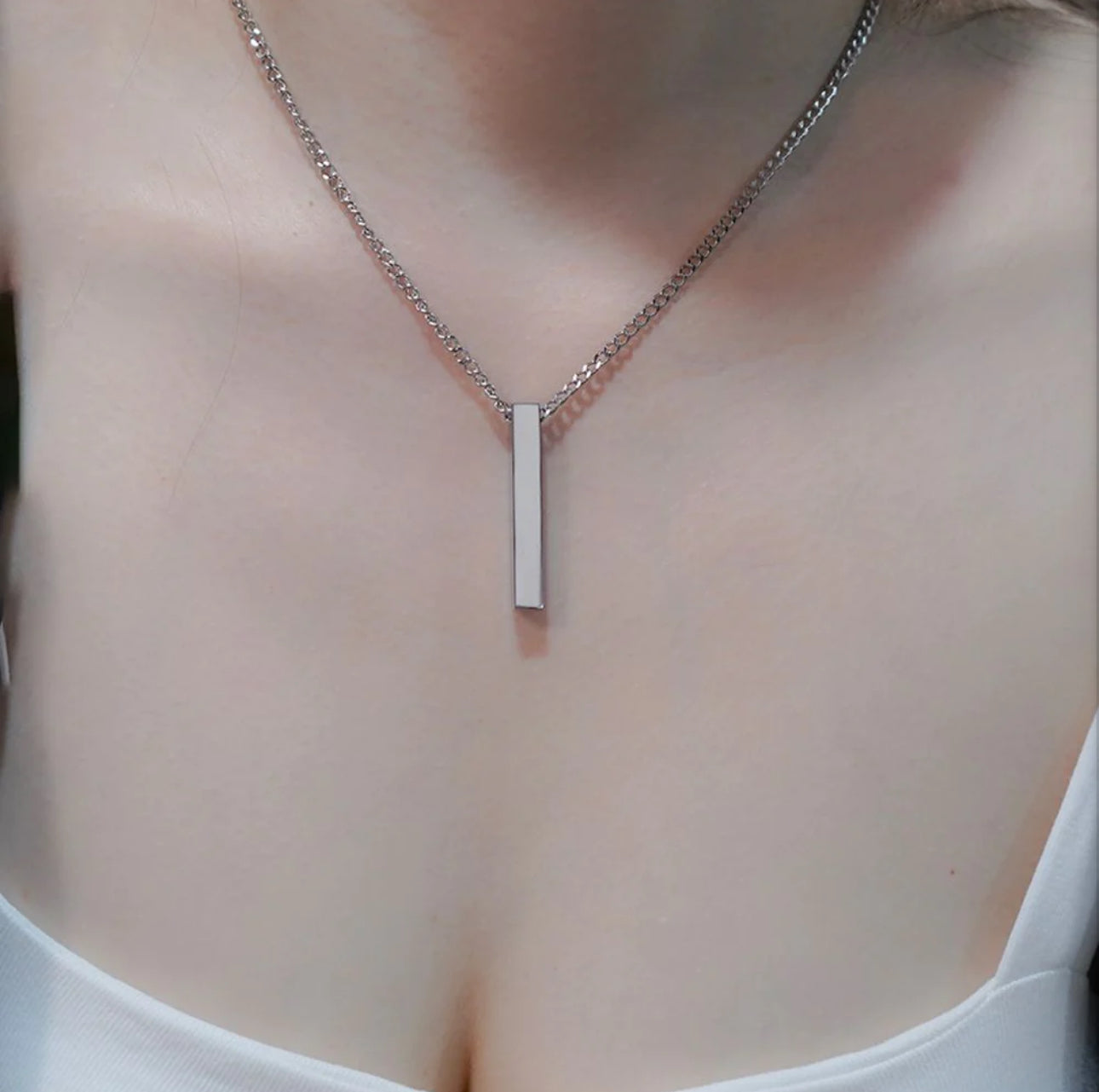Pillar Personalised Engraving Necklace