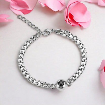 Unisex Sterling Silver Projection Bracelet Set