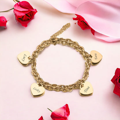 Personalised Name Heart Bracelet