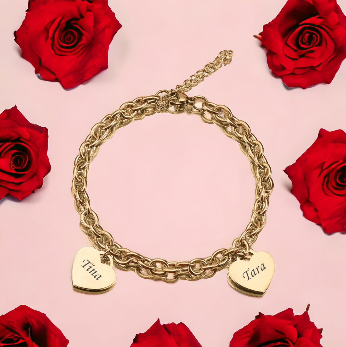 Personalised Name Heart Bracelet