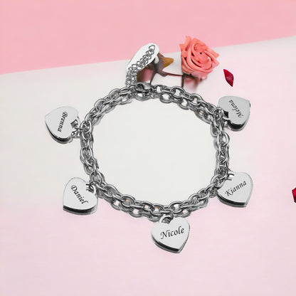 Personalised Name Heart Bracelet