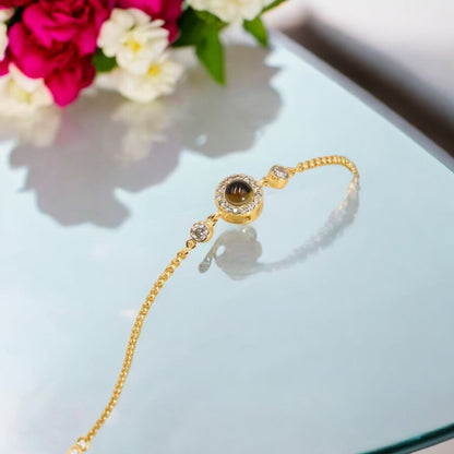 Personalised Galaxy Projection Bracelet with Birthstone & Diamond