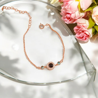 Personalised Galaxy Projection Bracelet with Birthstone & Diamond